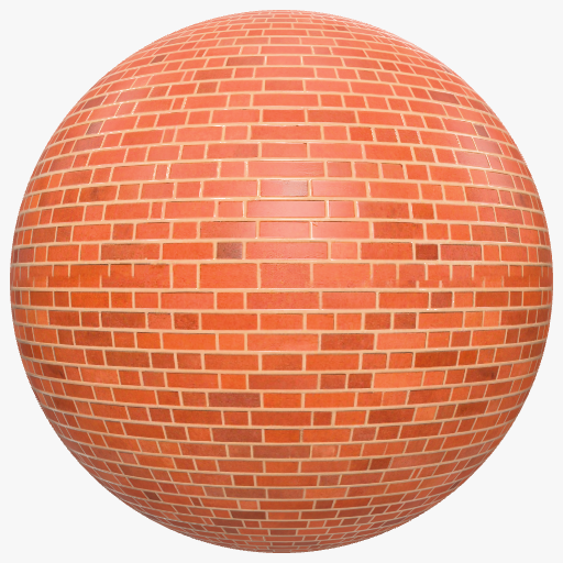 Rendered material sphere preview of the extracted brick with real surface relief
